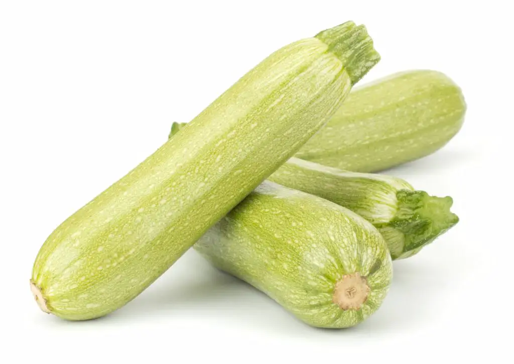 An image of zucchini on a white background.