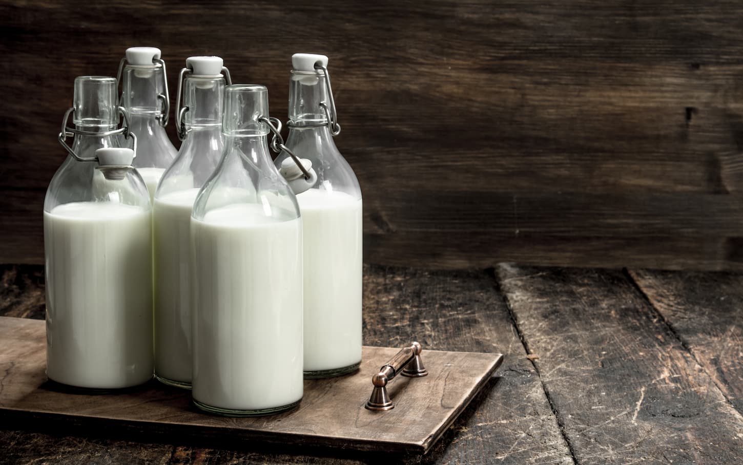 An image of Bottles with fresh milk.