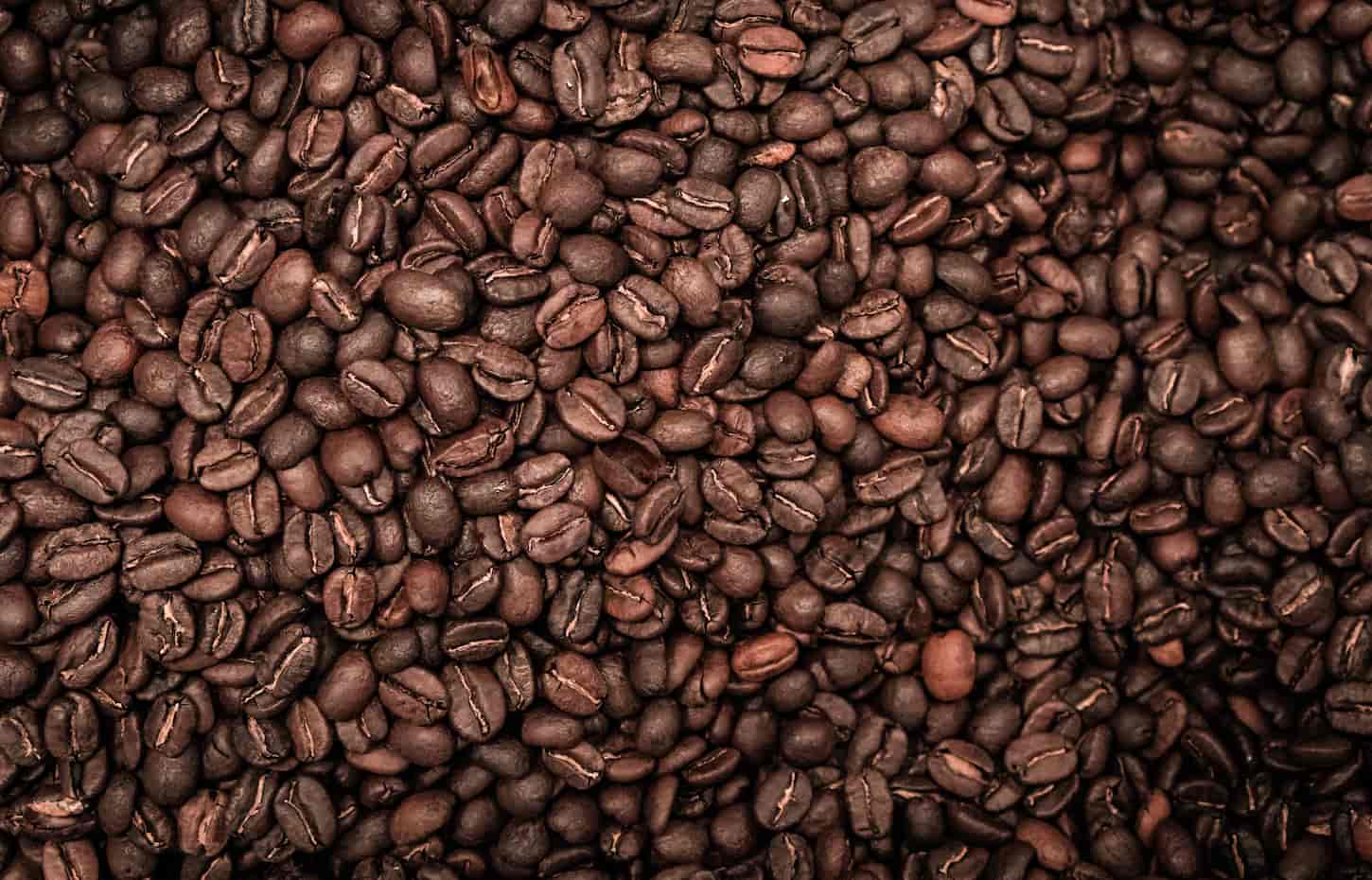 An image of dark, fresh coffee beans.