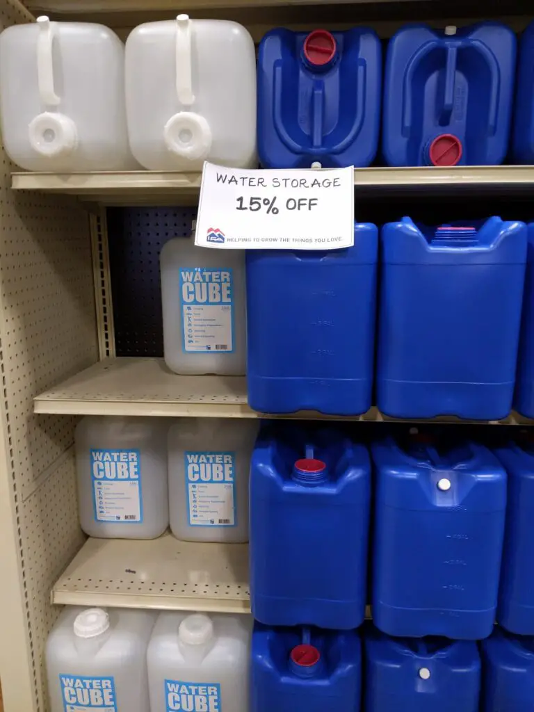 An image of different water storage for sale at IFA in Utah.