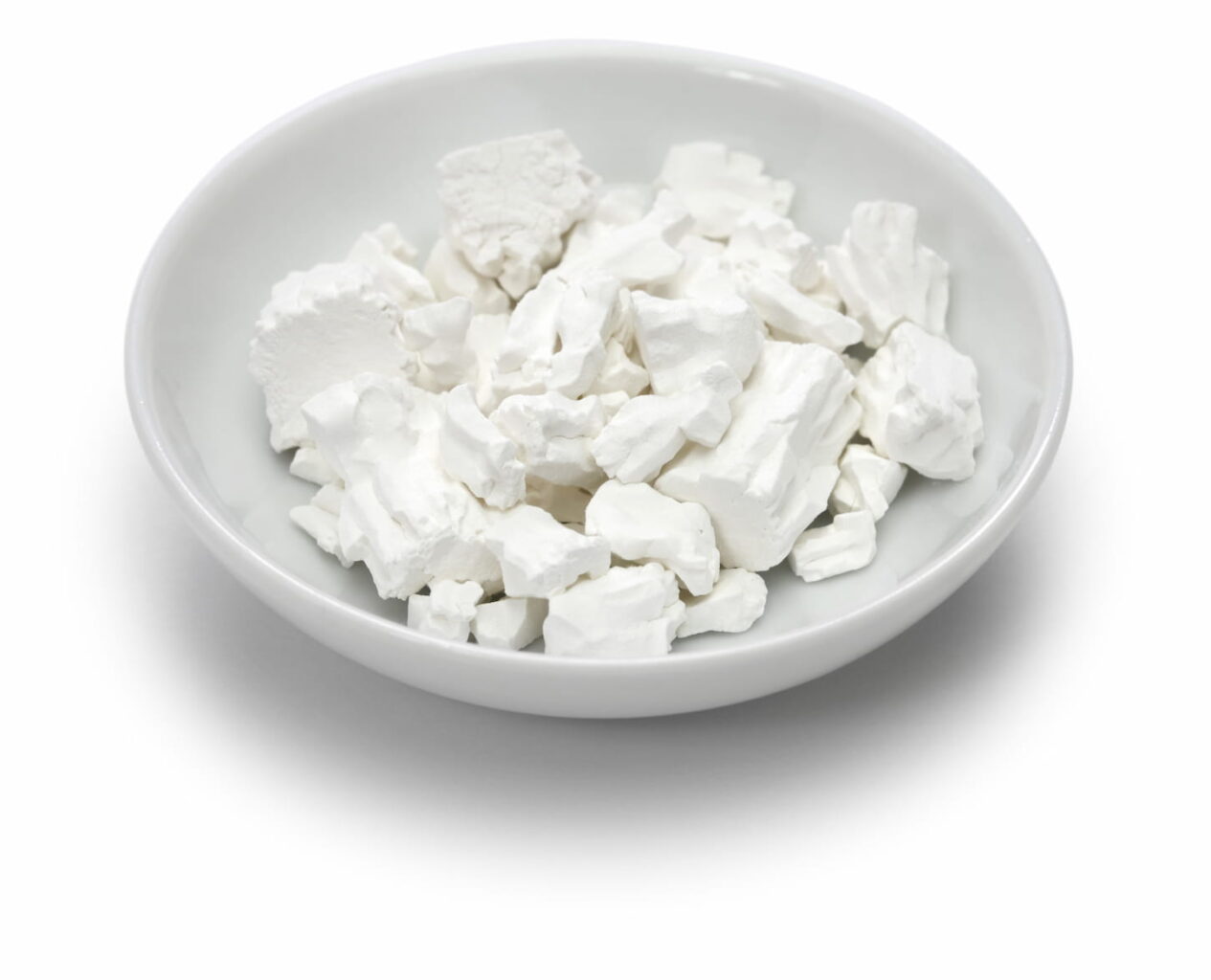 An image of Kuzauko, a Japanese cuisine ingredient, kudzu root powder, Chinese herbal medicine isolated on white background.